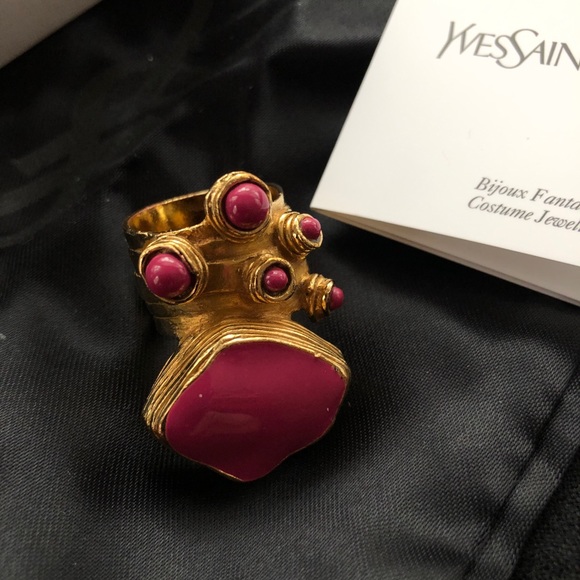 Yves Saint Laurent YSL Arty Oval chunky Ring with enamel - Picture 2 of 9